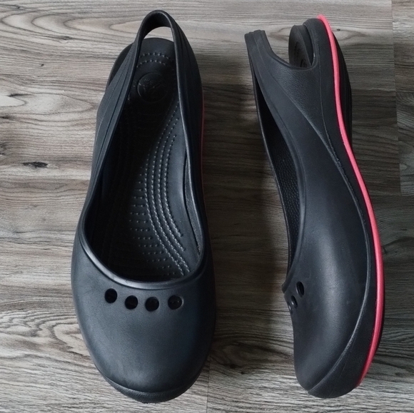 Crocs Tone Skyler Slingback Clog Black Pink Women's size 11 - Picture 1 of 5